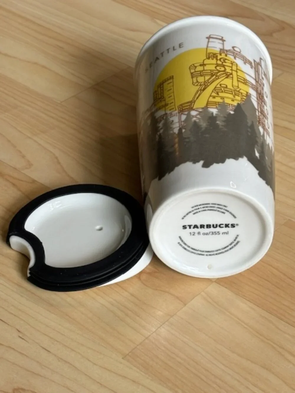 Starbucks 2015 Seattle Gas Works Park ceramic traveler mug